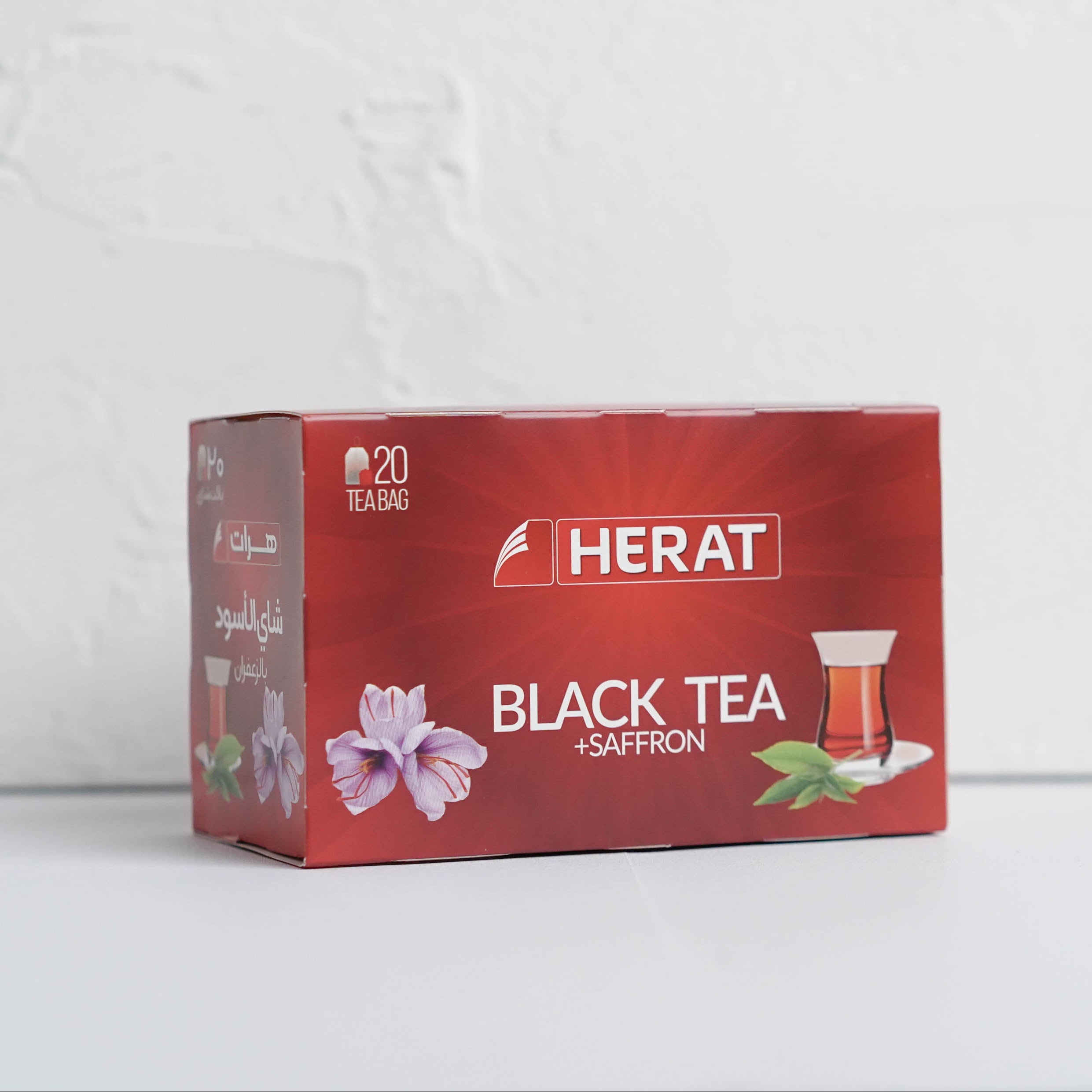Box of Herat Black Tea on a white background