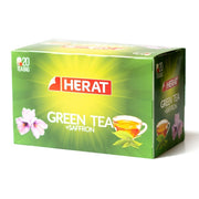 Herat Green Tea with Saffron packaging on a white background
